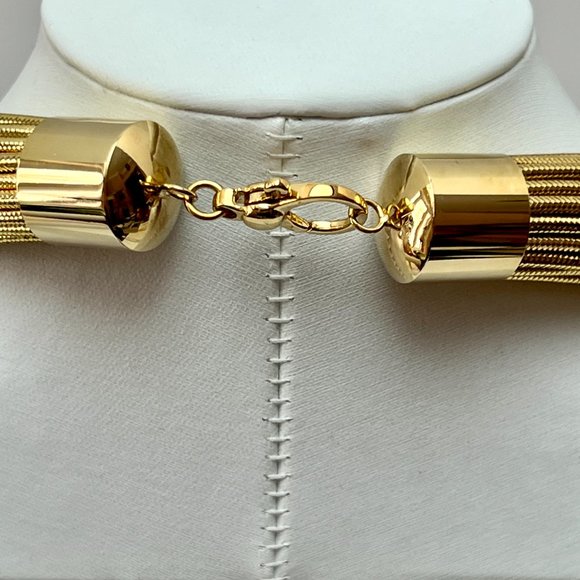 ❤️NEW❤️ 14K ITALIAN GOLD 36 Strands Necklace Oro Mesh Weave Silicone Wrapped - Picture 5 of 11